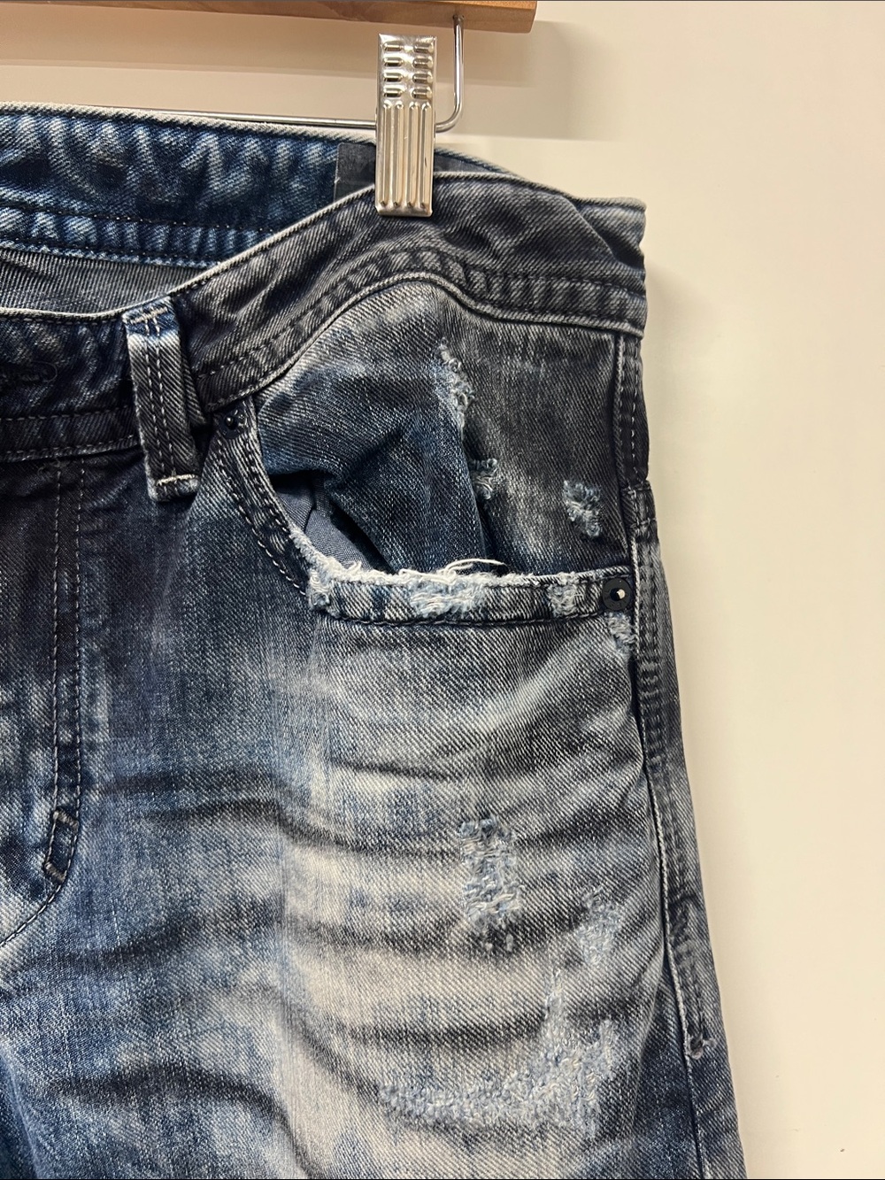 Diesel, Thavar Slim Skinny Distressed Jeans, 31 x 34 - Picture 6 of 16